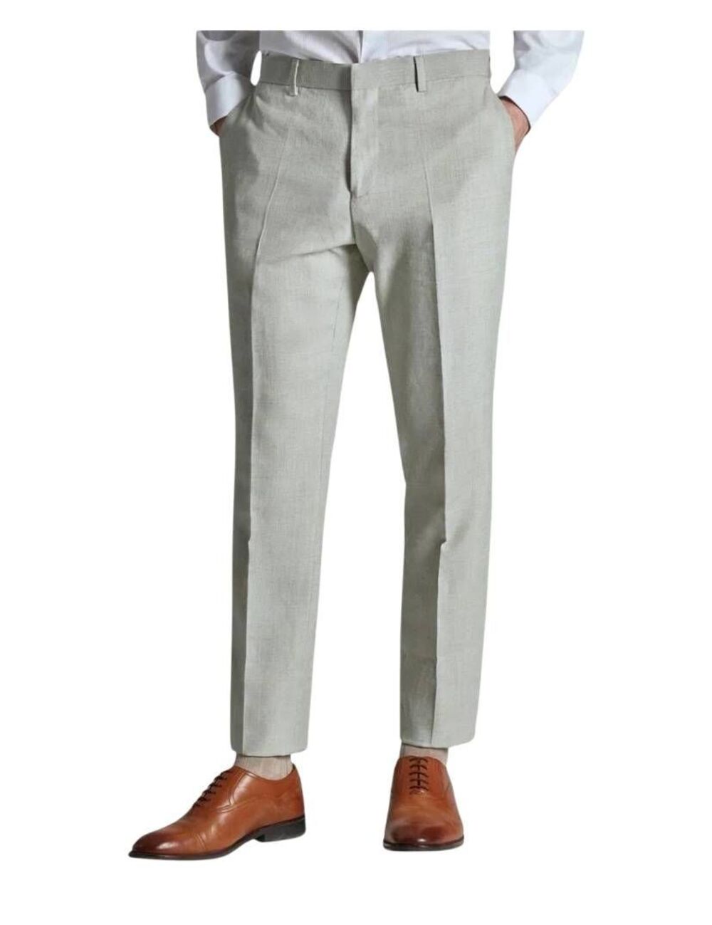 Ted Baker Linen Wool Blend Trousers Light Sage Green Mens Size 30R EUC